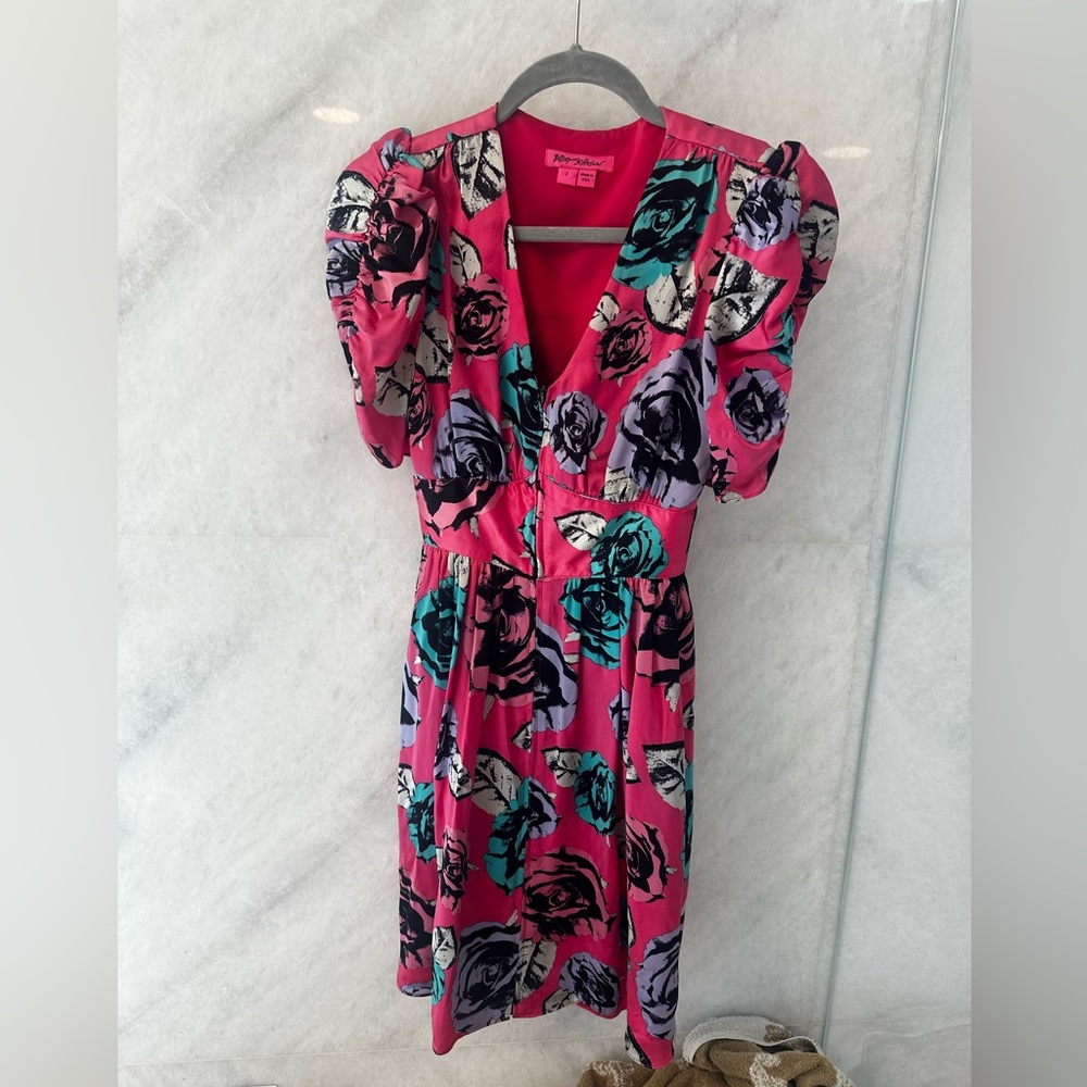 Betsey Johnson Pink Floral Mini Dress